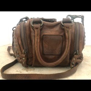 Frye Brooke Mini Studded Satchel in Chesnut Brown